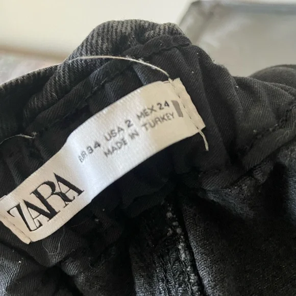 Zara high waisted women’s black baggy jeans pants elastic waist - Picture 14 of 14